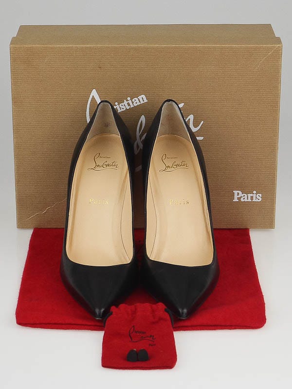 Christian Louboutin Black Leather New Decoltissimo 100 Pumps Size