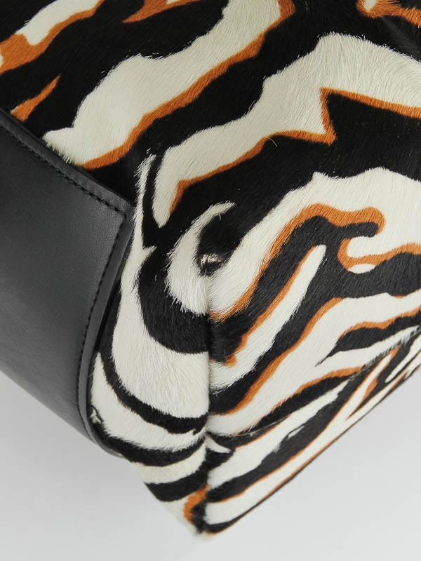 Balenciaga Limited Edition Bergdorf Goodman 111th Anniversary Zebra Calf  Hair Kendall Bucket Bag - Yoogi's Closet
