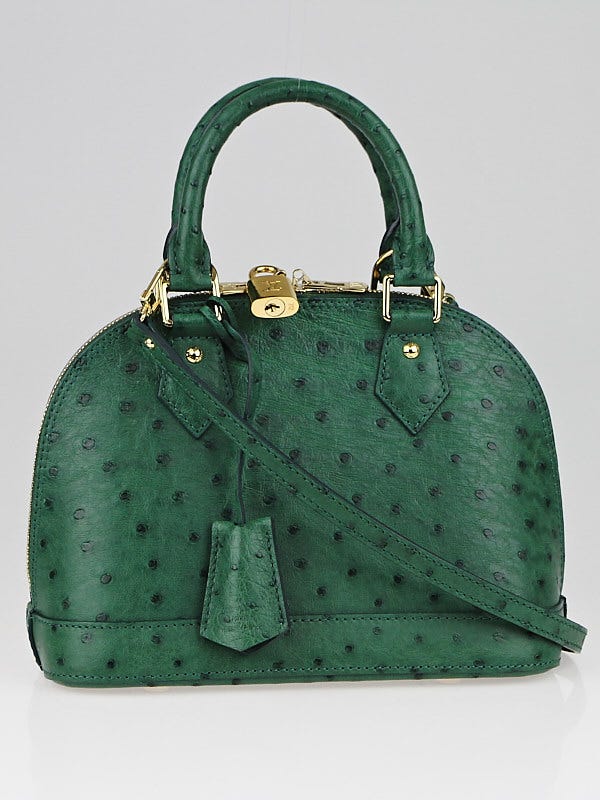Louis Vuitton Alma PM Green Ostrich Bag