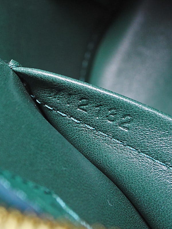 Louis Vuitton Alma Ostrich Leather Bag Green BB M91606