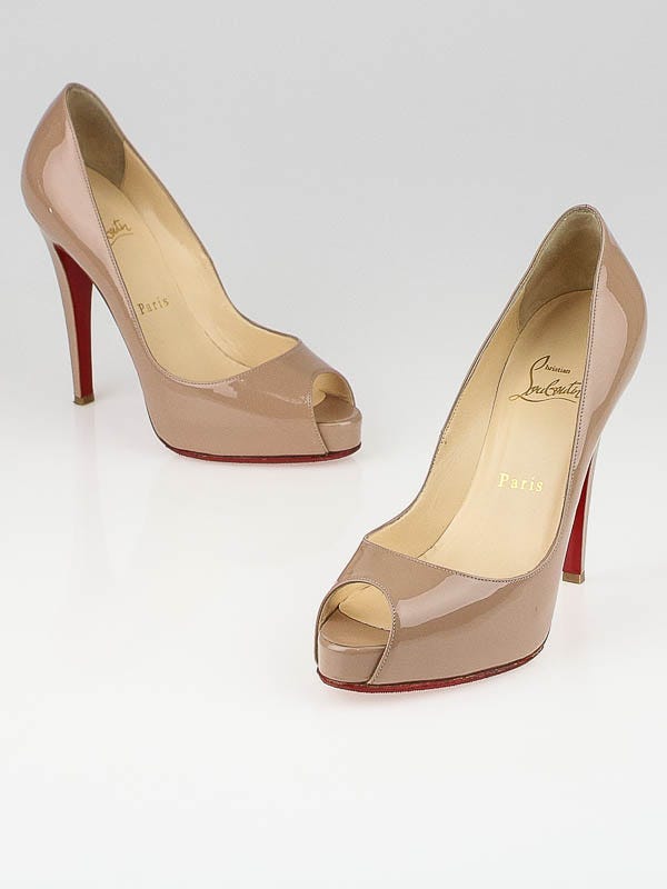 Christian Louboutin Patent Leather New Very Prive Pumps 120 - Nude - 37