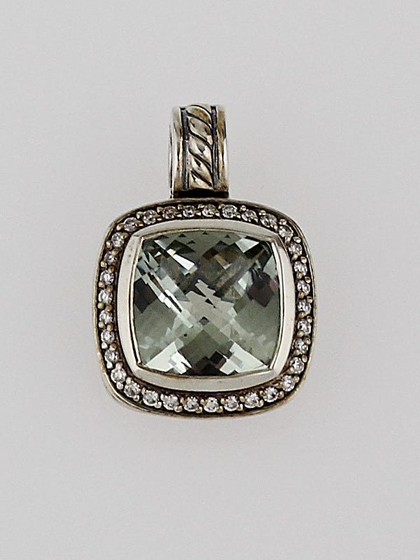 David Yurman 11mm Prasiolite and Diamonds Albion Enhancer