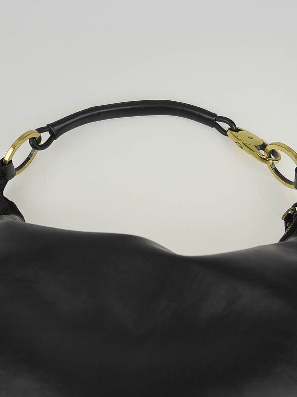 Gucci Black Lambskin Leather Moon Hobo Bag | Yoogi's Closet