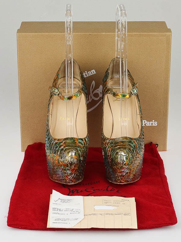 Christian Louboutin Multicolor Perche Soleil Python Lady Daf
