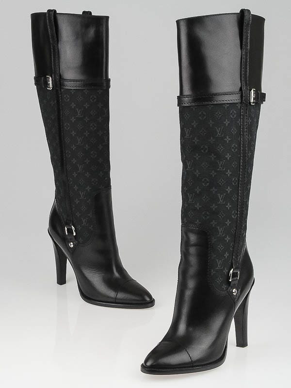 Louis Vuitton Ebene Monogram Mini Lin Studded Ankle Boots Size 8/38.5 -  Yoogi's Closet