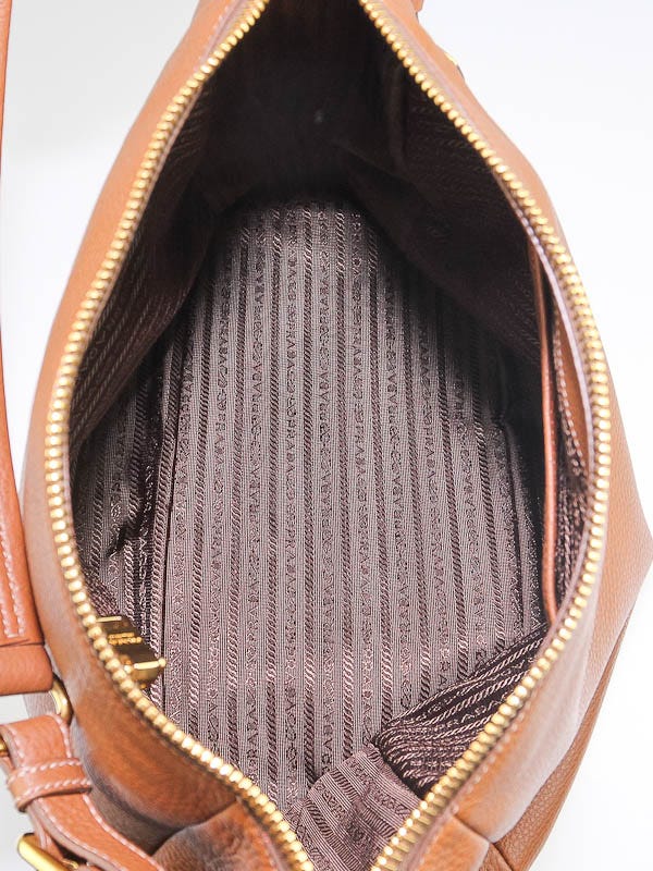 Prada Brandy Vitello Daino Leather Hobo Bag BR4891 - Yoogi's Closet
