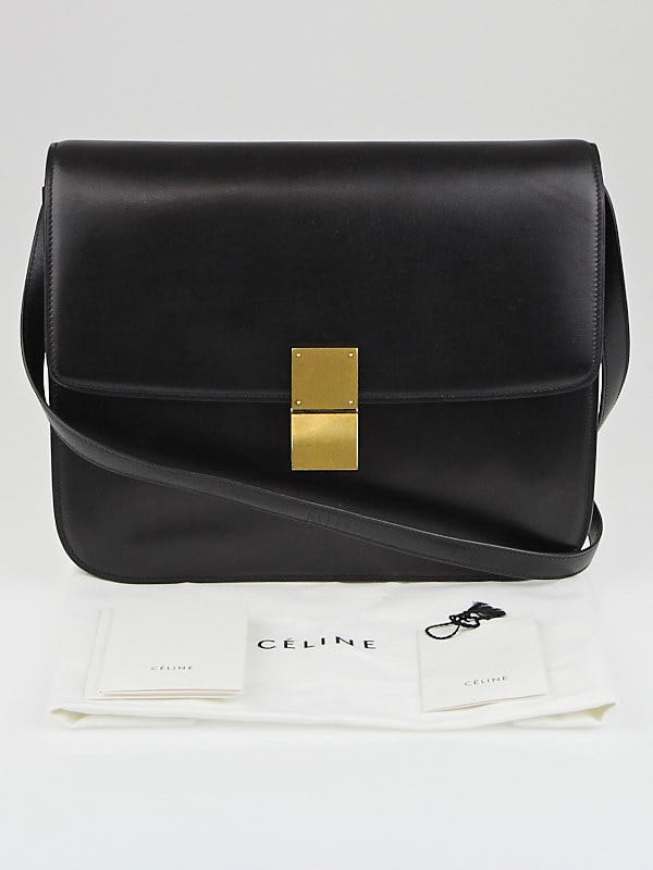Celine Black Calfskin Leather Large Classic Box Bag