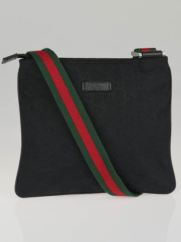 Gucci Black GG Canvas Vintage Web Small Messenger Bag