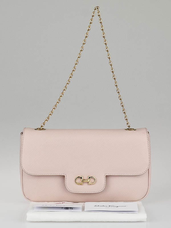 Ferragamo pebble grain with discount gold chain small square bag