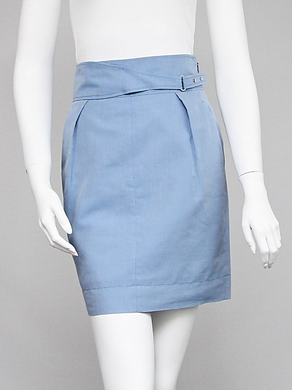 Gucci Blue Cotton/Silk Skirt Size 4/38