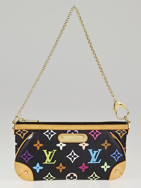 Louis Vuitton Black Monogram Multicolore Milla MM Clutch Bag