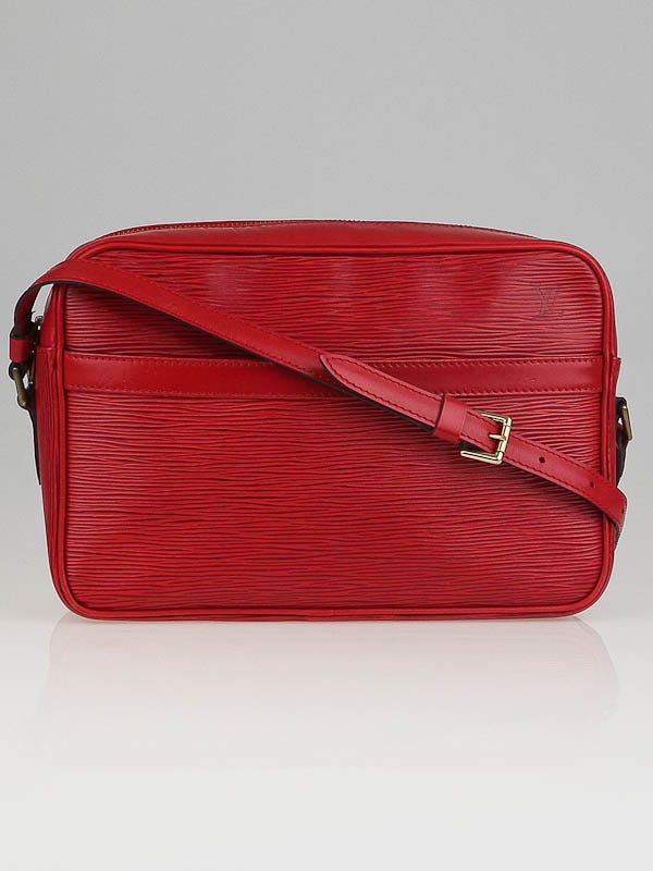 Louis Vuitton Red Epi Leather Briefcase Strap Bag - CharityStars