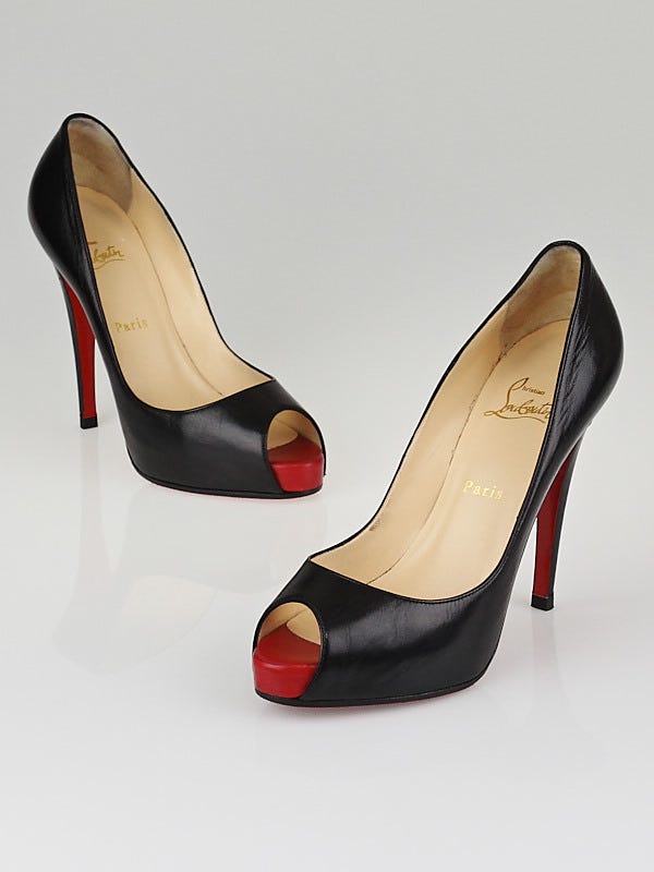 Christian Louboutin Black Leather Very Prive 120 Pumps Size 9/39.5