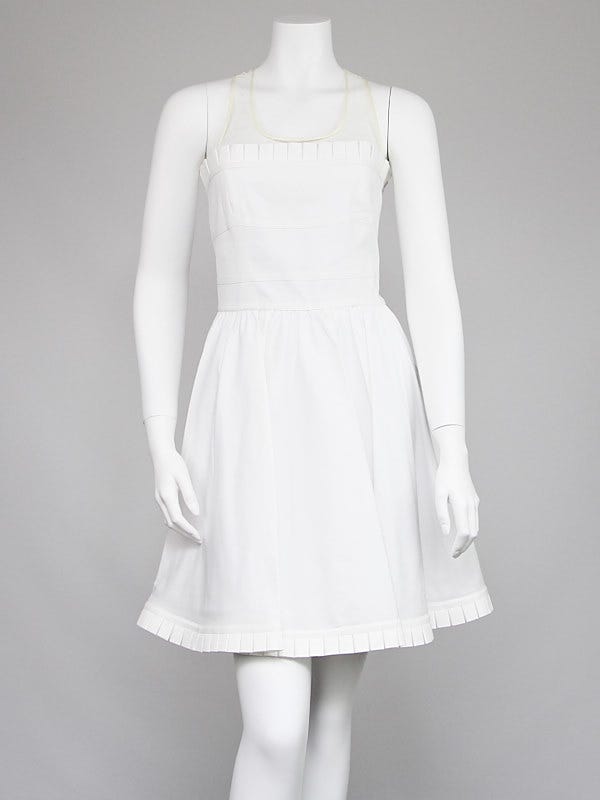 RED Valentino White Taffeta A-Line Dress Size 6/40