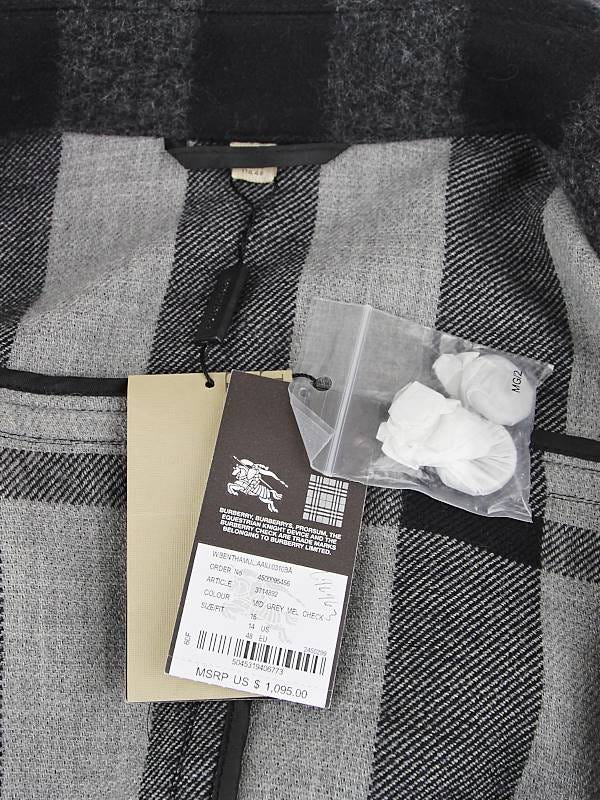Burberry Brit Grey Check Cotton/Wool Bentham Belted Trench Coat