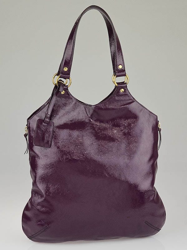 Yves Saint Laurent ハンドバッグ パープル Yves Saint Laurent Purple Patent Leather Small Uptown Bag