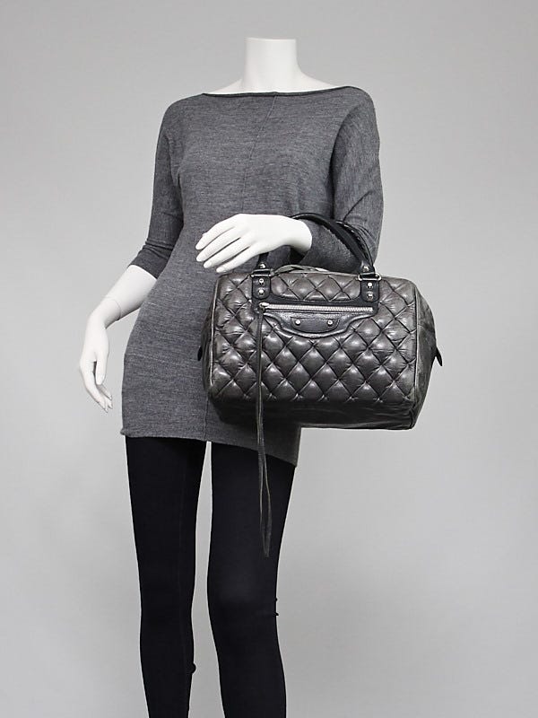 BALENCIAGA Quilted Matelassé City Bag Balenciaga Black Quilted Chevre Leather Matelasse GM Bag