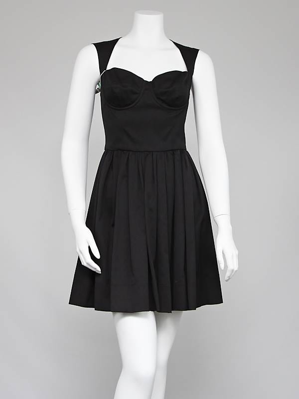 Dolce & Gabbana Black Cotton Fit and Flare Dress Size 8/42