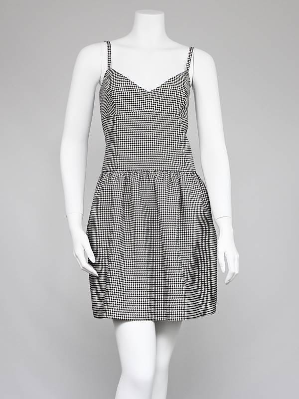 Valentino Black/White Houndstooth Fabric Dress Size 4