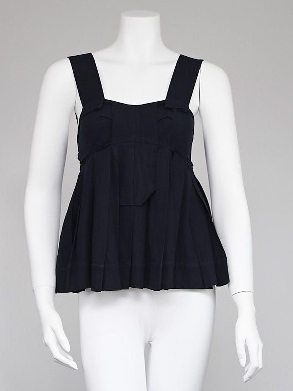 Marni Navy Blue Cotton Sleeveless Top Size  4/38
