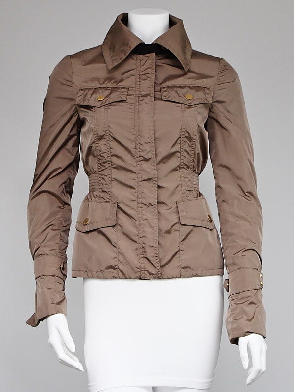 Gucci Beige Nylon Lightweight Jacket Size 4/38
