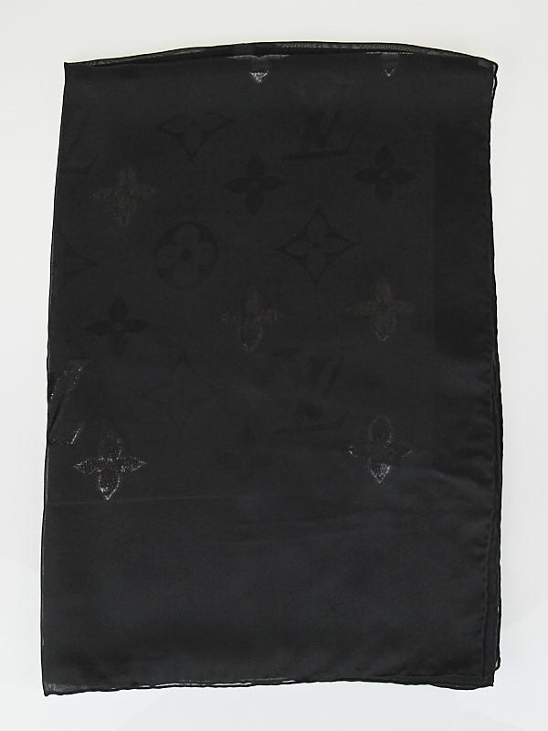 Louis Vuitton Black Monogram Glitter Silk Stole