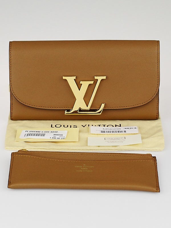 Louis Vuitton Grey Parnassea Leather Vivienne LV Long Wallet - Yoogi's  Closet