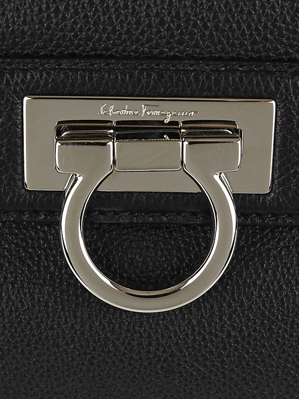 Salvatore Ferragamo Black Leather Shoulder Bag | Yoogi's Closet