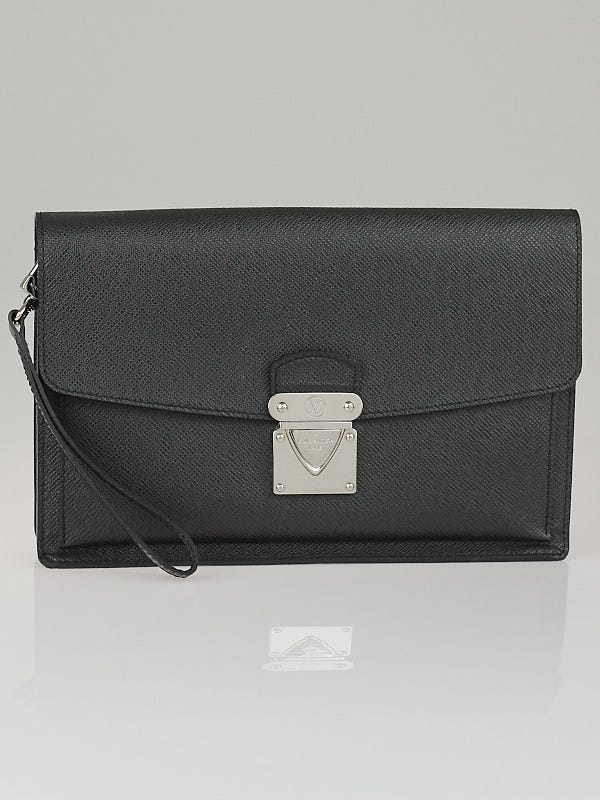 Louis Vuitton Black Taiga Leather Belaia Clutch Bag