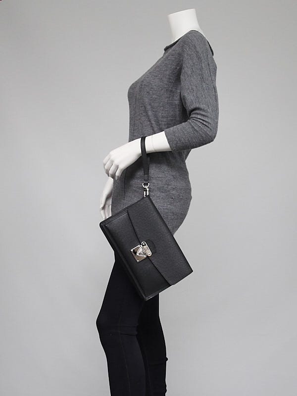 Louis Vuitton Black Epi Leather Sellier Dragonne Clutch Bag - Yoogi's Closet