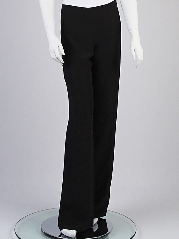 Armani Collezioni Black Fabric Trouser Pants Size 4/38