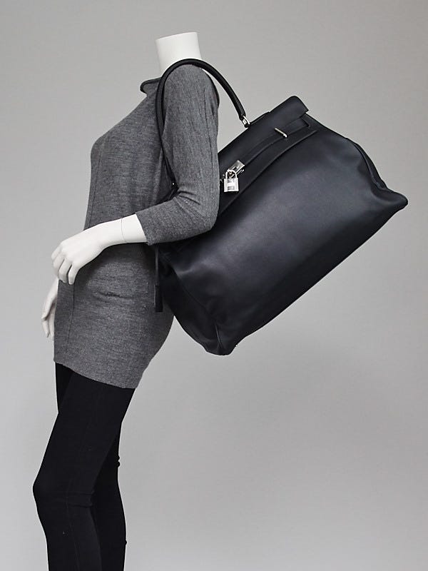 Hermès Kelly Relax Travel Bag 50 Black - Veau Sikkim Leather