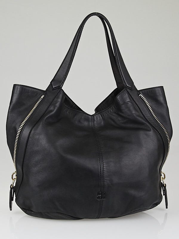 Givenchy Black Lambskin Leather Small Tinhan Shopper Bag - Yoogi's