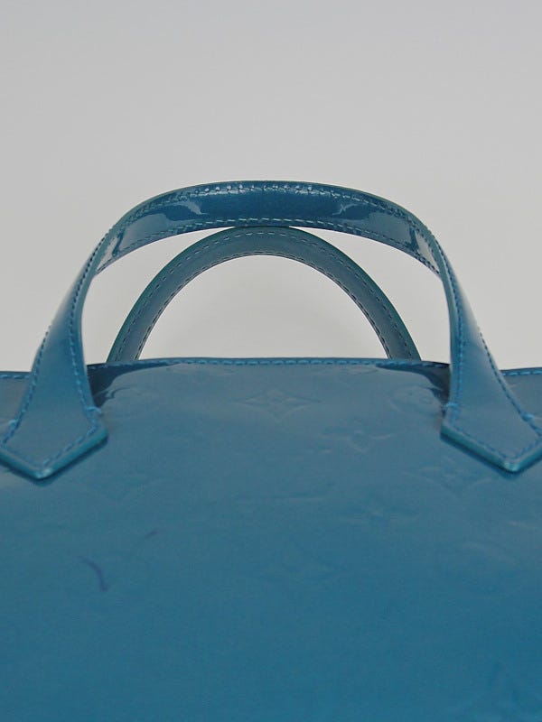 LOUIS VUITTON Monogram Vernis Wilshire PM Bag Blue Galatic M93646
