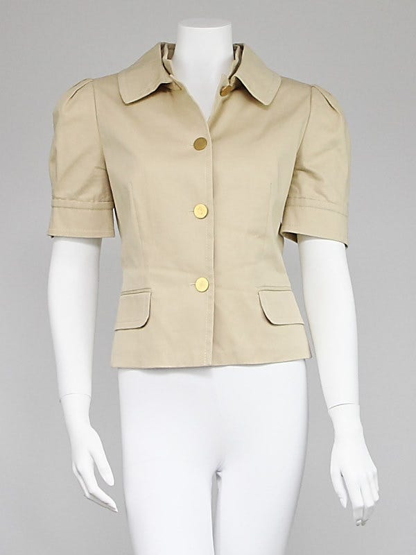 Dolce & Gabbana Khaki Short-Sleeve Jacket Size 8/42