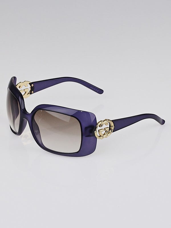 レビュー高評価の商品！ GG Interlocking Frame Purple Gucci Bamboo 3034/S Sunglasses サーフィン・ボディボード