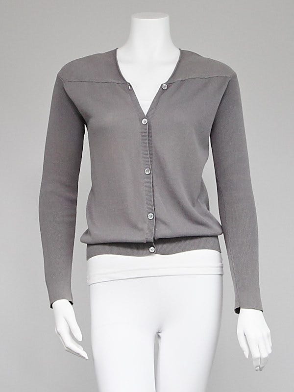 Marni Grey Cotton Cardigan Sweater Size 6/40