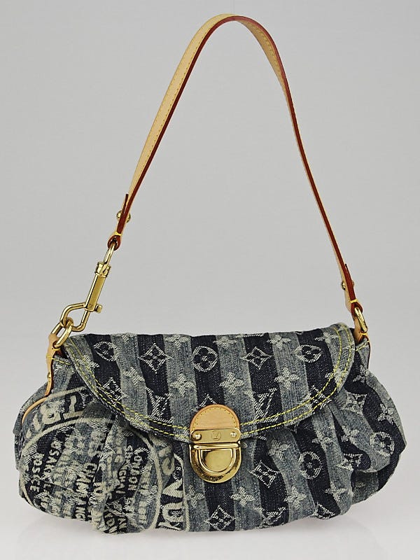 Louis Vuitton Limited Edition Blue Denim Monogram Denim Mini Pleaty Raye Bag