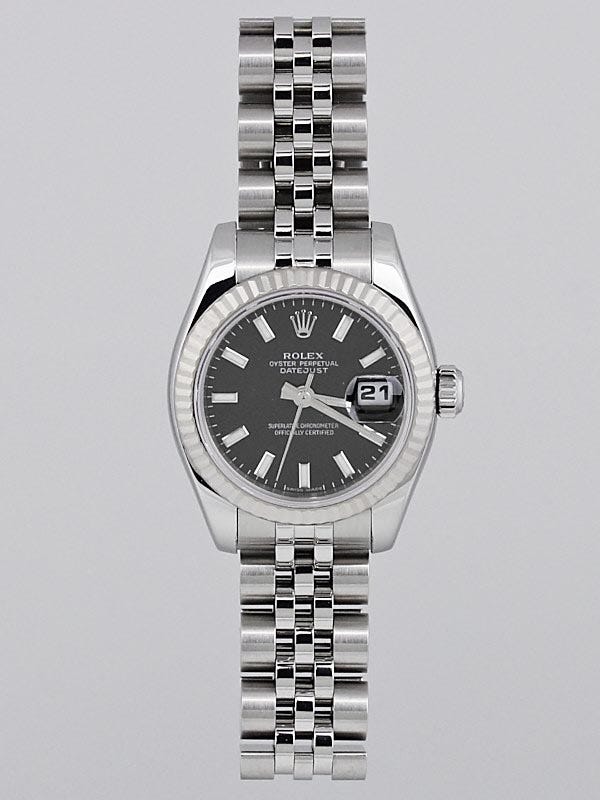 Rolex Stainless Steel and 18k White Gold 26mm Datejust Ladies Watch 179174