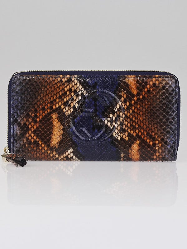 Gucci Blue/Sienna Python Soho Zippy Wallet