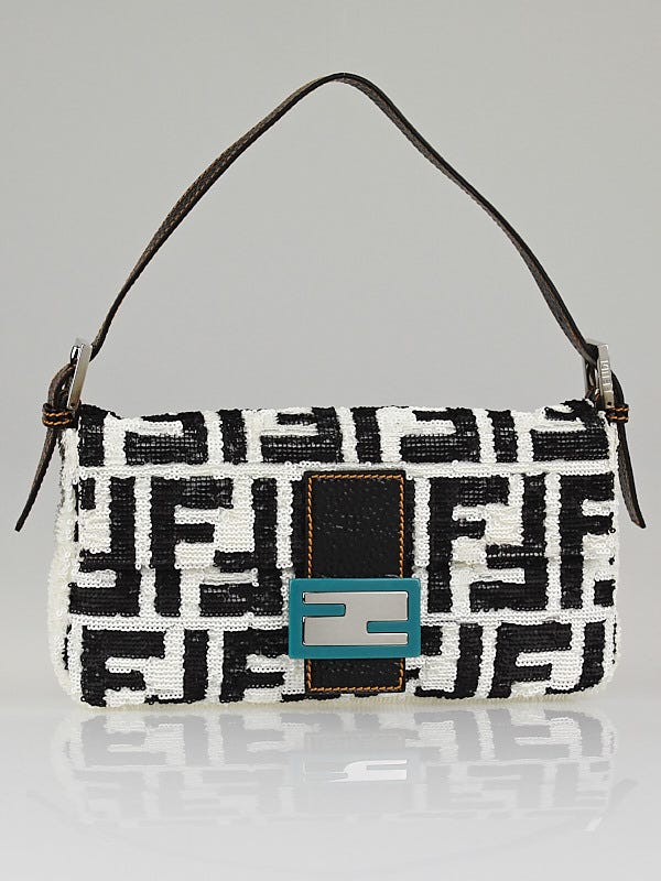 Fendi Black Sequin Baguette Bag