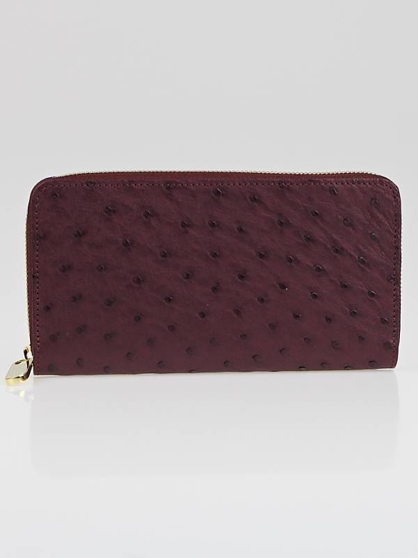 Louis Vuitton Prune Ostrich Leather Neo Zippy Wallet - Yoogi's Closet