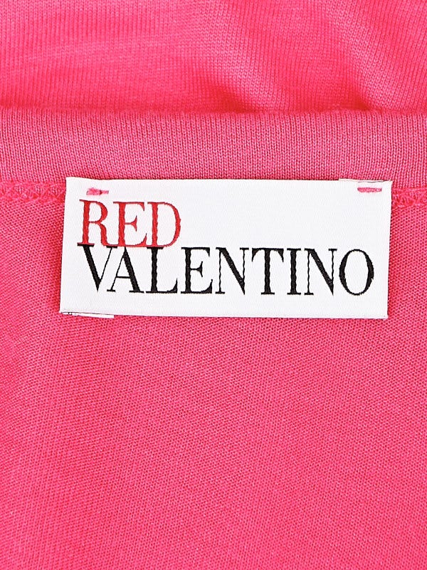 RED Valentino Pink Nylon Knit Bow T-Shirt Size XL | Yoogi's