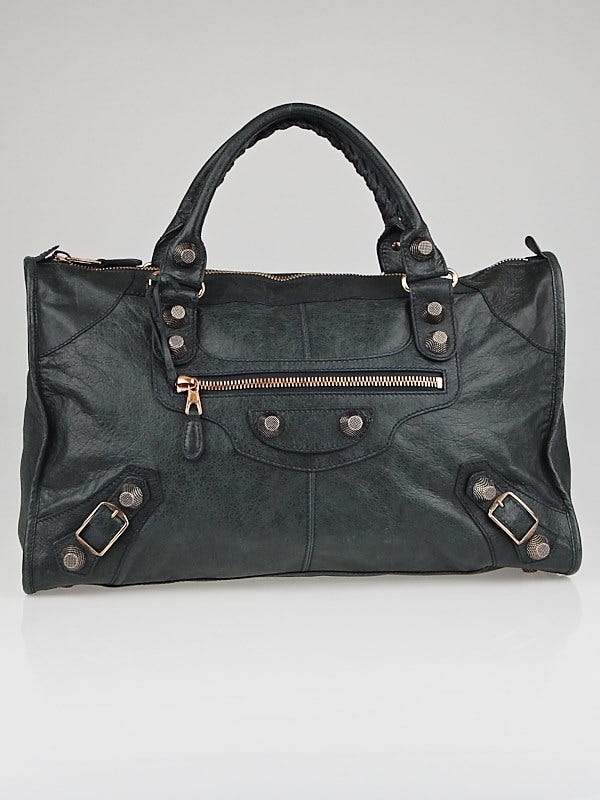 Balenciaga Anthracite Lambskin Leather Giant 21 Rose Gold Work Bag