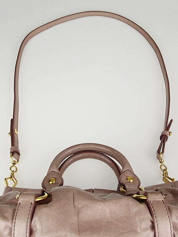 Miu Miu Mughetto Pink Vitello Lux Leather Small Soft Miu Miu Mughetto Pink Vitello Lux Leather Small Soft
