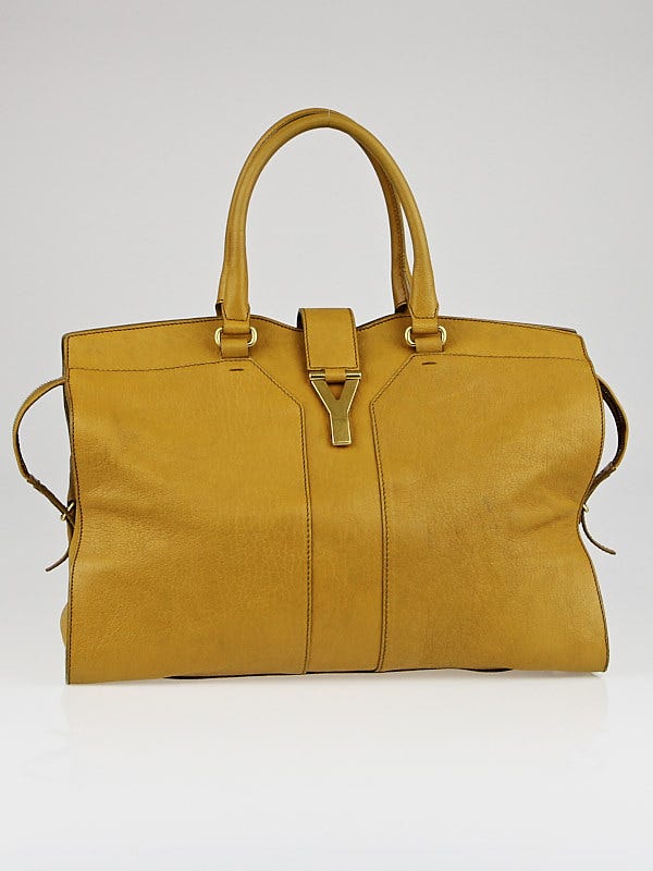 Yves Saint Laurent Mustard Yellow Leather Large Cabas ChYc Bag