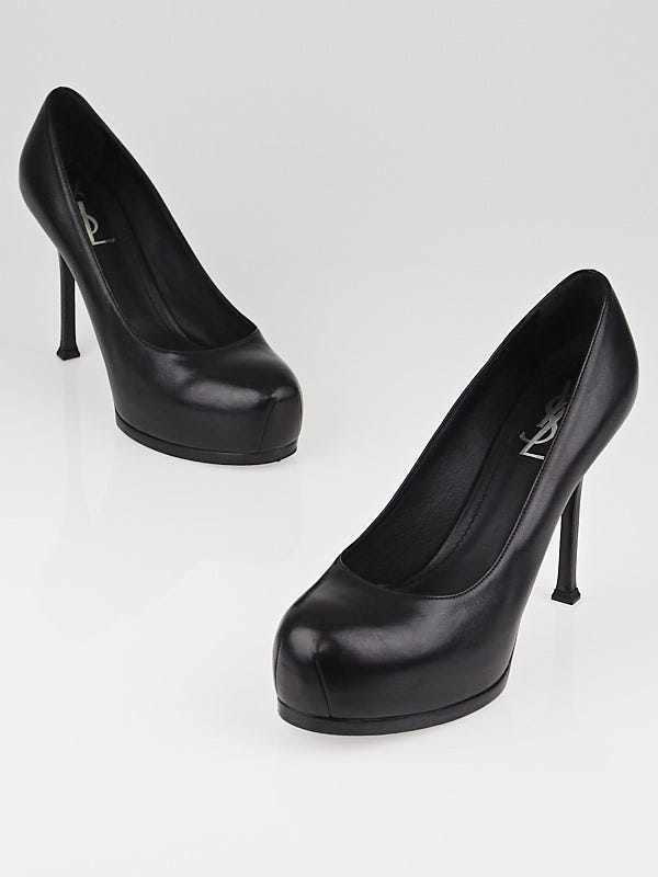 Yves Saint Laurent Black Leather Tribtoo Pumps Size 8.5/39