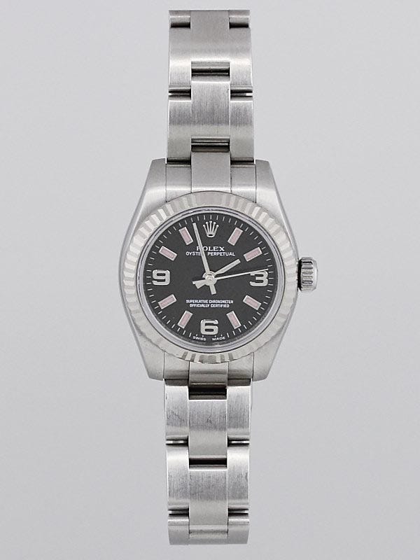 Rolex Stainless Steel and 18k White Gold Oyster Perpetual 26mm Watch 176234