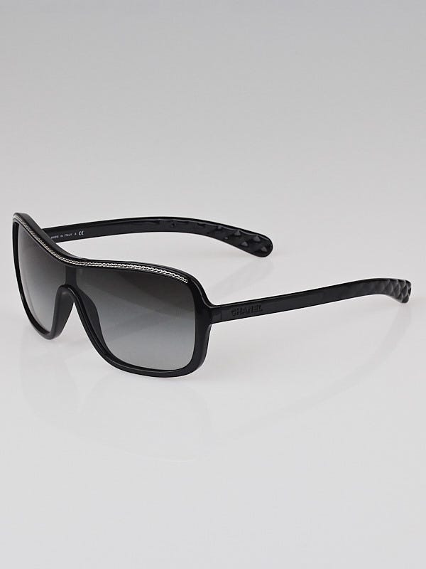 Chanel Black Frame Gradient Tint Chain Sunglasses-6043