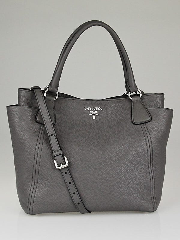 Prada Marmo Vitello Daino Leather Side-Pocket Tote Bag BN2435